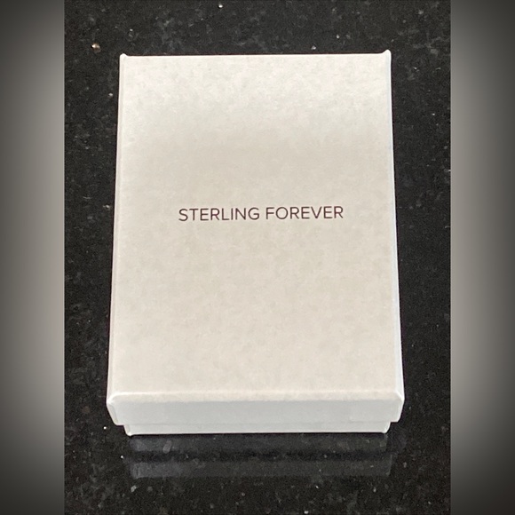 Sterling Forever Teardrop CZ Arch Pendant Necklace- Silver - Picture 8 of 8